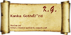 Kanka Gothárd névjegykártya